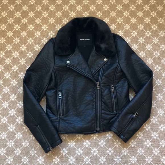 Revolve Black Orchid Faux Vegan Leather 